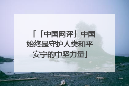 「中国网评」中国始终是守护人类和平安宁的中坚力量