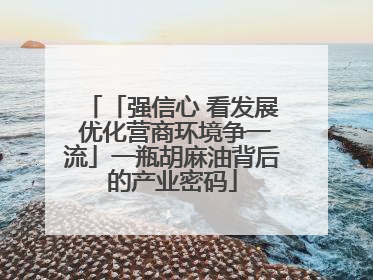 「强信心 看发展 优化营商环境争一流」一瓶胡麻油背后的产业密码