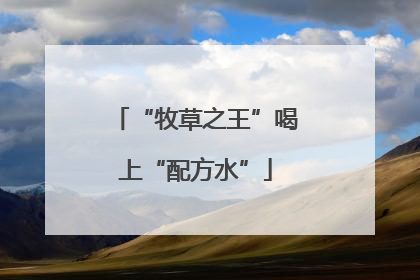 “牧草之王”喝上“配方水”