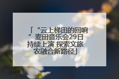 “云上梯田的回响”麦田音乐会29日持续上演 探索文旅农融合新路径