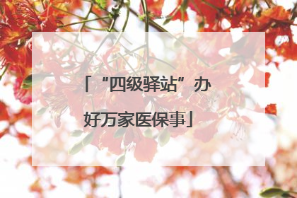 “四级驿站”办好万家医保事