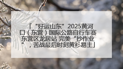 “好运山东”2025黄河口（东营）国际公路自行车赛东营区龙居站 完美“抄作业”，苦战最后时刻黄衫易主