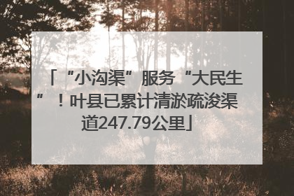 “小沟渠”服务“大民生”！叶县已累计清淤疏浚渠道247.79公里