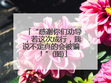 “感谢你们劝导，若这次成行，我说不定真的会被骗！”(图)