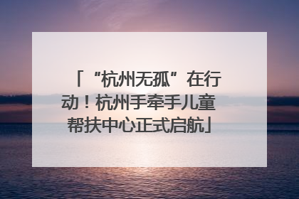 “杭州无孤”在行动！杭州手牵手儿童帮扶中心正式启航