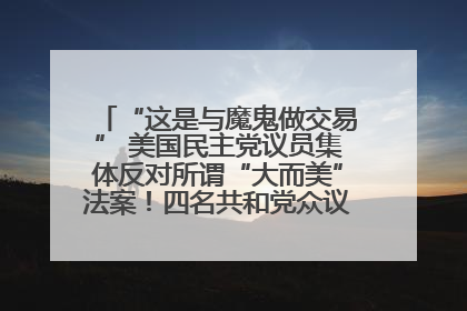 “这是与魔鬼做交易” 美国民主党议员集体反对所谓“大而美”法案！四名共和党众议员投反对票