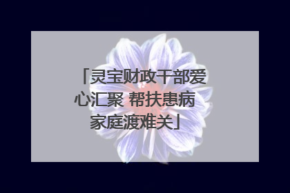 灵宝财政干部爱心汇聚 帮扶患病家庭渡难关