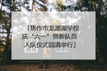 焦作市龙源湖学校庆“六一”暨新队员入队仪式圆满举行