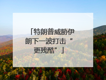 特朗普威胁伊朗下一波打击“更残酷”