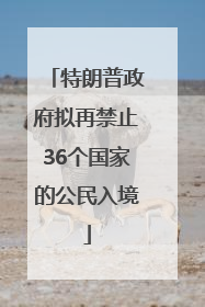特朗普政府拟再禁止36个国家的公民入境