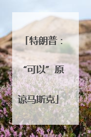 特朗普：“可以”原谅马斯克