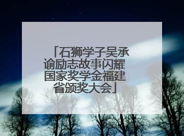 石狮学子吴承谕励志故事闪耀国家奖学金福建省颁奖大会