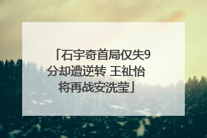 石宇奇首局仅失9分却遭逆转 王祉怡将再战安洗莹