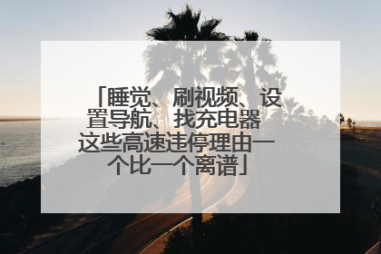 睡觉、刷视频、设置导航、找充电器 这些高速违停理由一个比一个离谱