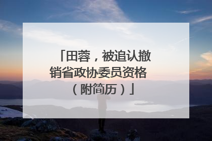 田蓉，被追认撤销省政协委员资格（附简历）