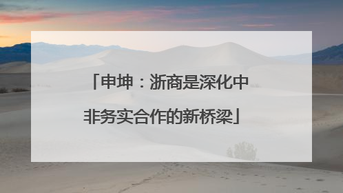 申坤：浙商是深化中非务实合作的新桥梁