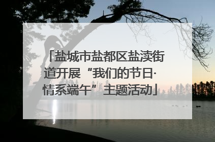 盐城市盐都区盐渎街道开展“我们的节日·情系端午”主题活动