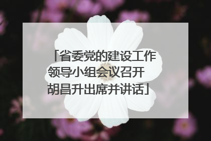 省委党的建设工作领导小组会议召开 胡昌升出席并讲话