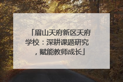 眉山天府新区天府学校：深耕课题研究，赋能教师成长