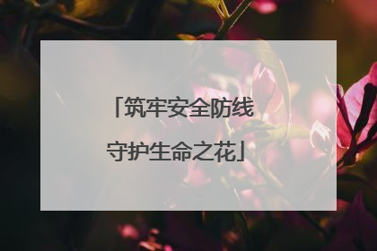 筑牢安全防线 守护生命之花