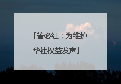 管必红：为维护华社权益发声