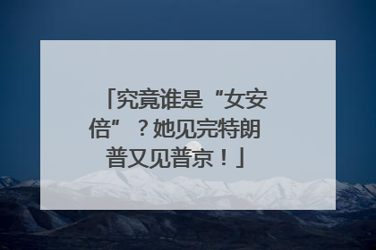 究竟谁是“女安倍”？她见完特朗普又见普京！