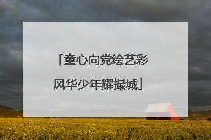 童心向党绘艺彩 风华少年耀撮城