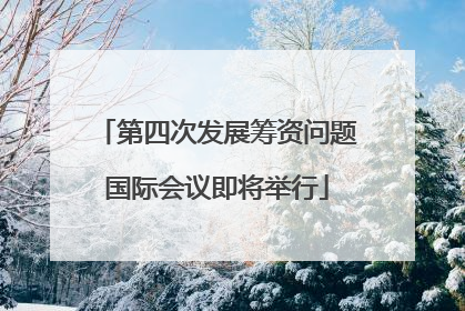 第四次发展筹资问题国际会议即将举行