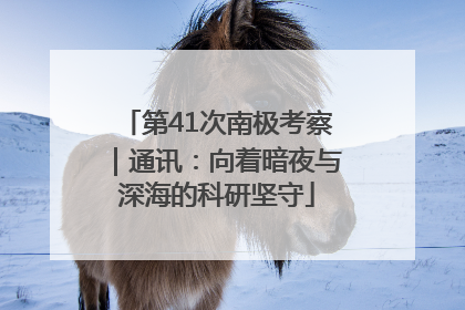第41次南极考察｜通讯：向着暗夜与深海的科研坚守