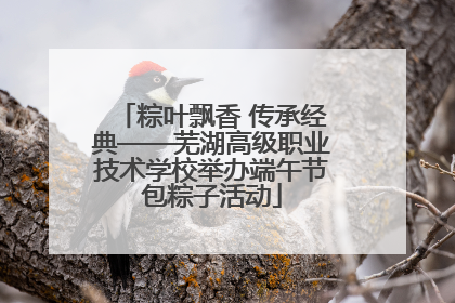 粽叶飘香 传承经典——芜湖高级职业技术学校举办端午节包粽子活动