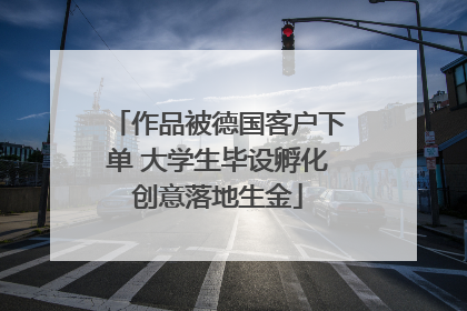 作品被德国客户下单 大学生毕设孵化创意落地生金