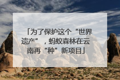 为了保护这个“世界遗产”，蚂蚁森林在云南再“种”新项目