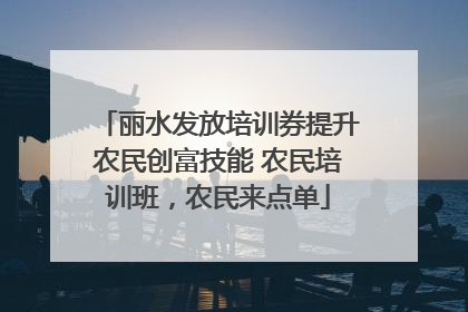 丽水发放培训券提升农民创富技能 农民培训班，农民来点单