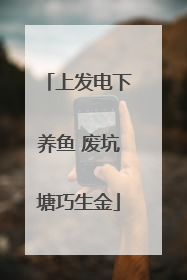 上发电下养鱼 废坑塘巧生金