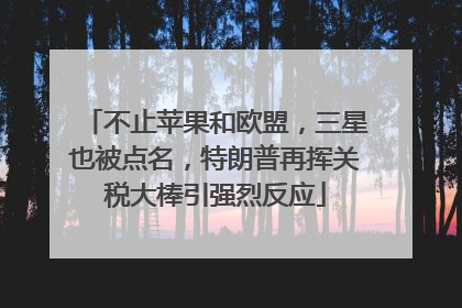 不止苹果和欧盟，三星也被点名，特朗普再挥关税大棒引强烈反应