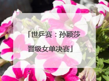 世乒赛：孙颖莎晋级女单决赛