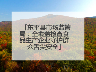 东平县市场监管局：全覆盖检查食品生产企业守护群众舌尖安全