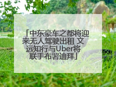 中东豪车之都将迎来无人驾驶出租 文远知行与Uber将联手布署迪拜