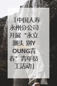 中国人寿永州分公司开展“永立潮头 别YOUNG青春”青年员工活动