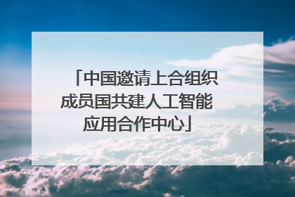 中国邀请上合组织成员国共建人工智能应用合作中心