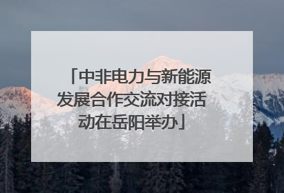 中非电力与新能源发展合作交流对接活动在岳阳举办