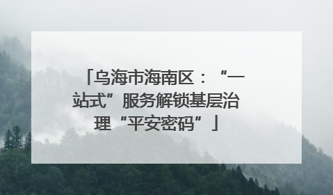 乌海市海南区：“一站式”服务解锁基层治理“平安密码”