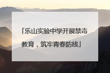乐山实验中学开展禁毒教育，筑牢青春防线