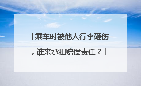 乘车时被他人行李砸伤，谁来承担赔偿责任？