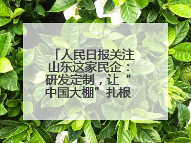 人民日报关注山东这家民企：研发定制，让“中国大棚”扎根全球40余国