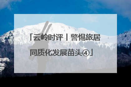 云岭时评丨警惕旅居同质化发展苗头④