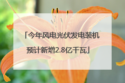 今年风电光伏发电装机预计新增2.8亿千瓦