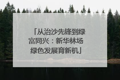 从治沙先锋到绿富同兴：新华林场绿色发展育新机