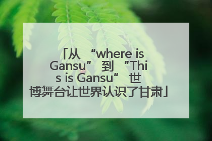从 “where is Gansu” 到 “This is Gansu” 世博舞台让世界认识了甘肃