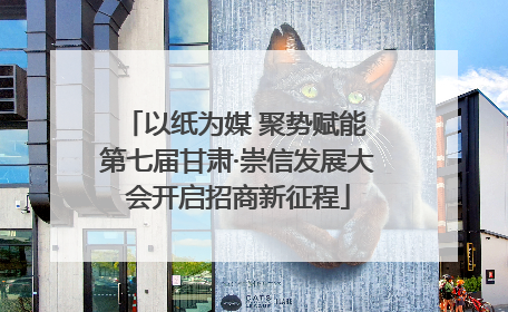 以纸为媒 聚势赋能 第七届甘肃·崇信发展大会开启招商新征程